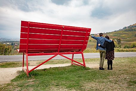 Langhe Landscape with Big Bench