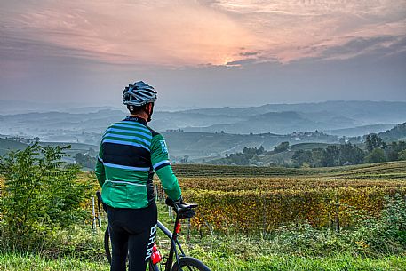 Biker in Langhe Region