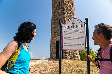 Trekking to the contini tower in Langhe Monferrato Roero