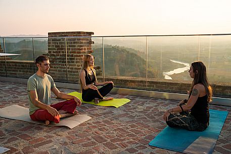 yoga with a view of the hills