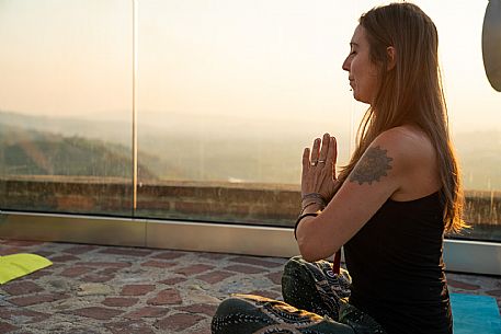 yoga with a view of the hills