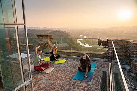 yoga with a view of the hills