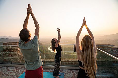 yoga with a view of the hills