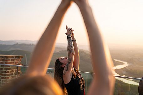 yoga with a view of the hills