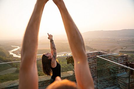 yoga with a view of the hills