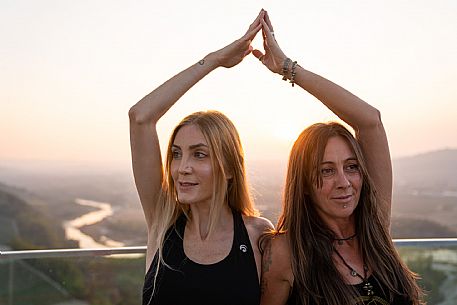 yoga with a view of the hills