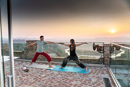 yoga with a view of the hills