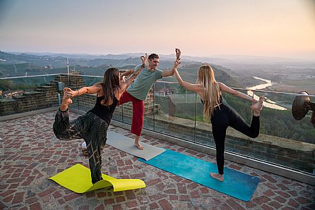 yoga with a view of the hills