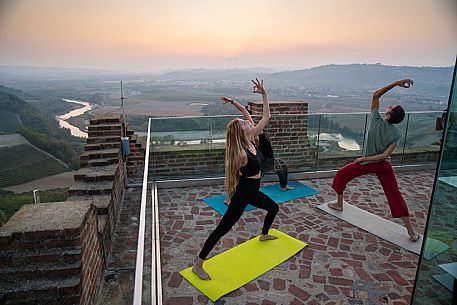 yoga with a view of the hills