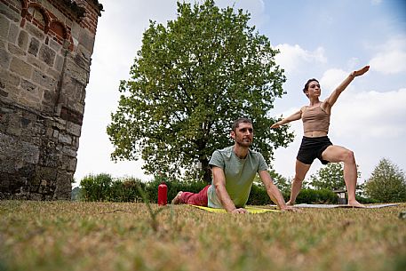 Yoga at the Church of San Secondo in Cortazzone